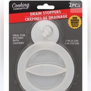 Cooking Concepts Drain Stoppers 2 Piece Set NWT